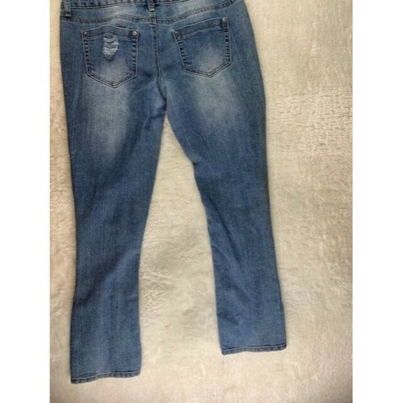 Rue 21 Size 7/8 Womens Jeans Medium Wash Stretch Skinny Ankle Low Rise D… - Picture 5 of 5